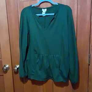 Bibi Oversized Olive Green Waffle Tunic